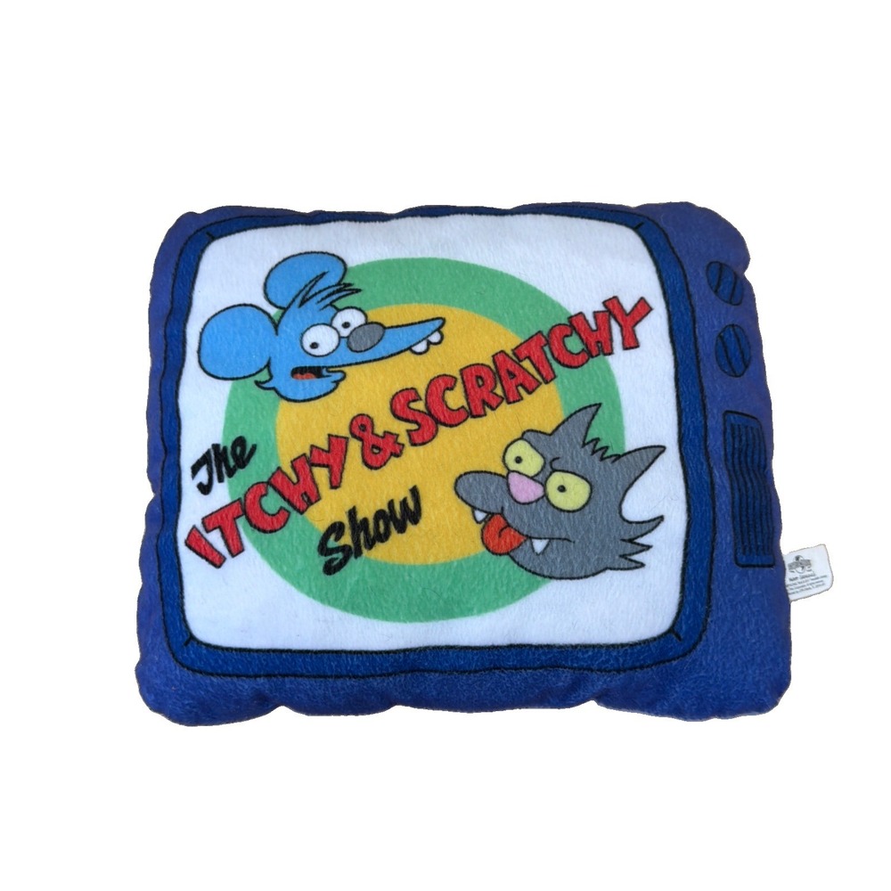 The Simpsons Itchy and Scratchy Show Pillow Universal Studios 12" VTG